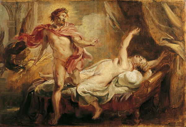 Dood van Semele door openbaring van Zeus' ware aard